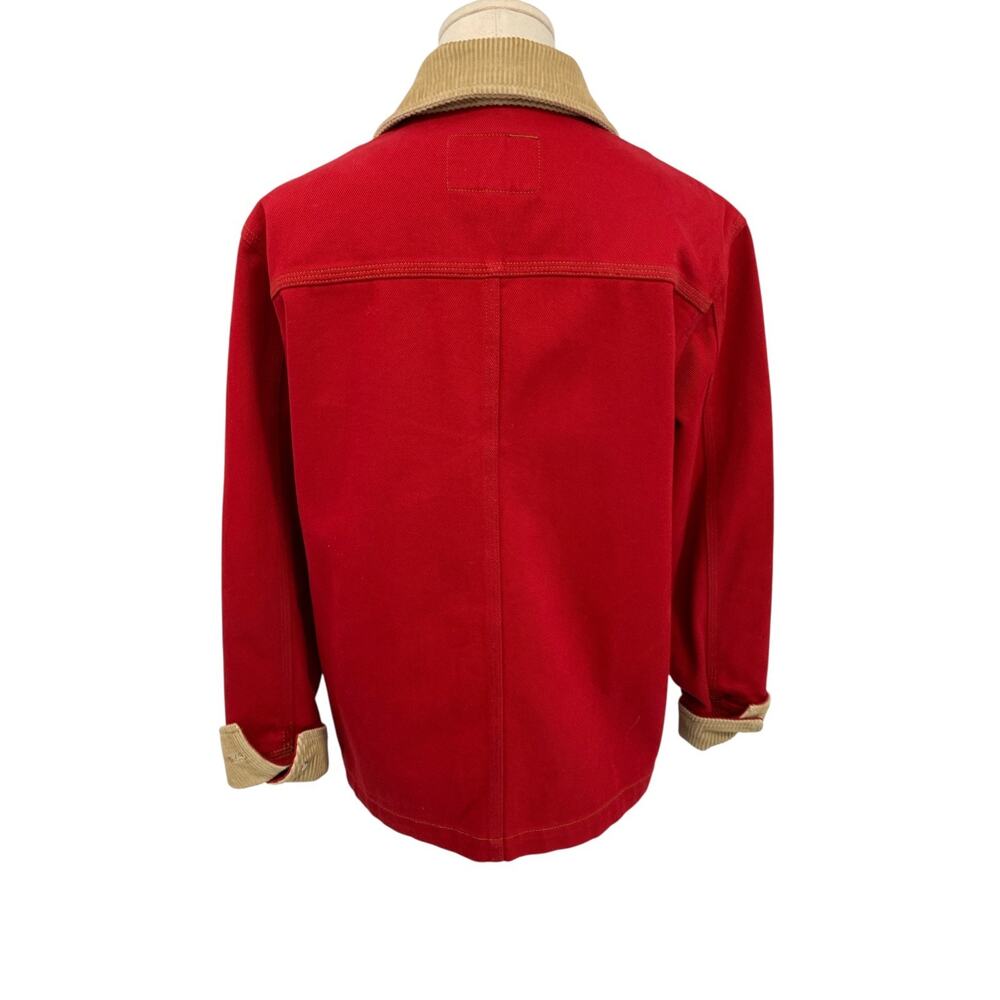 RALPH LAUREN JEANS Co Jacket Womens Red Denim Barn Chore Ranch Coat Cotton P/P - Picture 3 of 10